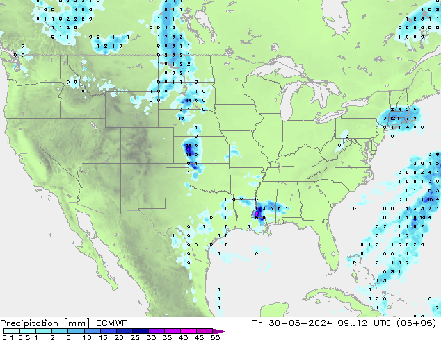 Precipitation ECMWF Th 30.05.2024 12 UTC