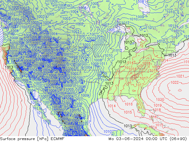 Luchtdruk (Grond) ECMWF ma 03.06.2024 00 UTC