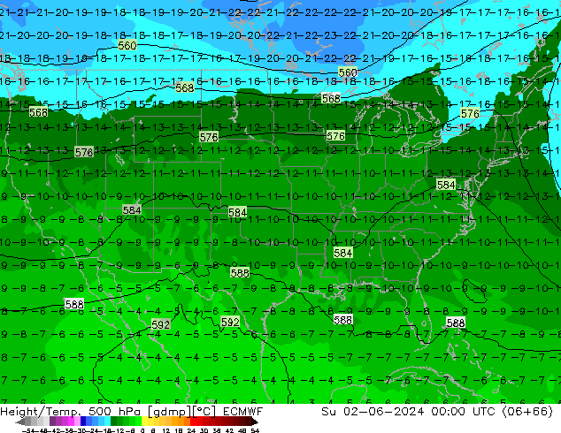 Z500/Rain (+SLP)/Z850 ECMWF Ne 02.06.2024 00 UTC