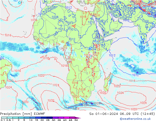 Neerslag ECMWF za 01.06.2024 09 UTC