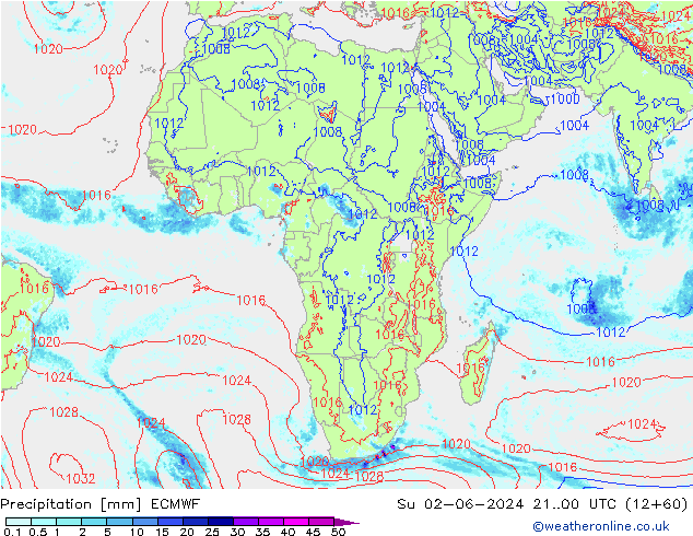 Précipitation ECMWF dim 02.06.2024 00 UTC