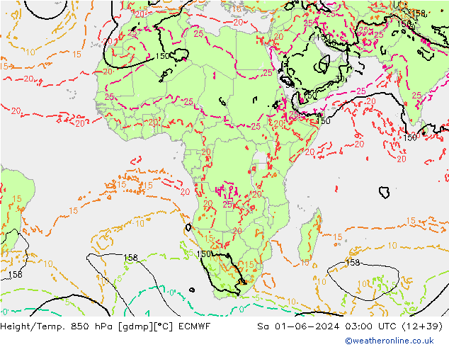Hoogte/Temp. 850 hPa ECMWF za 01.06.2024 03 UTC