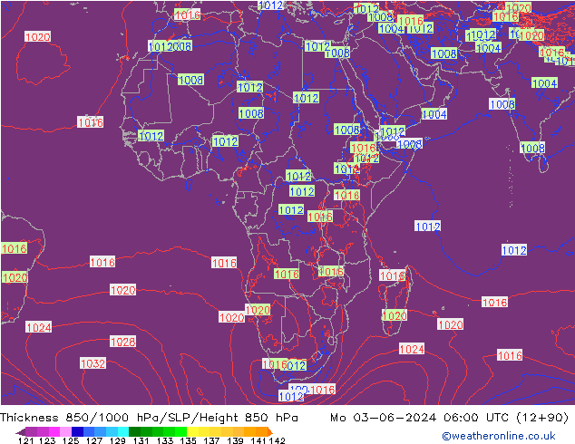 Thck 850-1000 hPa ECMWF pon. 03.06.2024 06 UTC