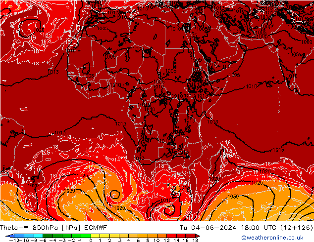 Theta-W 850hPa ECMWF  04.06.2024 18 UTC