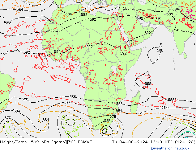 Geop./Temp. 500 hPa ECMWF mar 04.06.2024 12 UTC