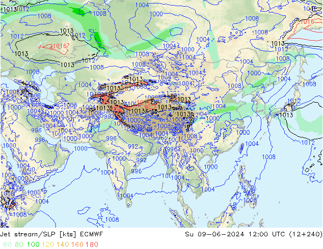 Courant-jet ECMWF dim 09.06.2024 12 UTC