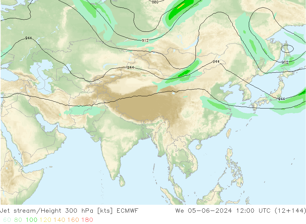 Jet stream/Height 300 hPa ECMWF We 05.06.2024 12 UTC