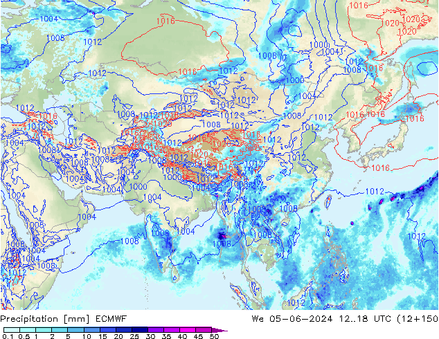 Precipitation ECMWF We 05.06.2024 18 UTC