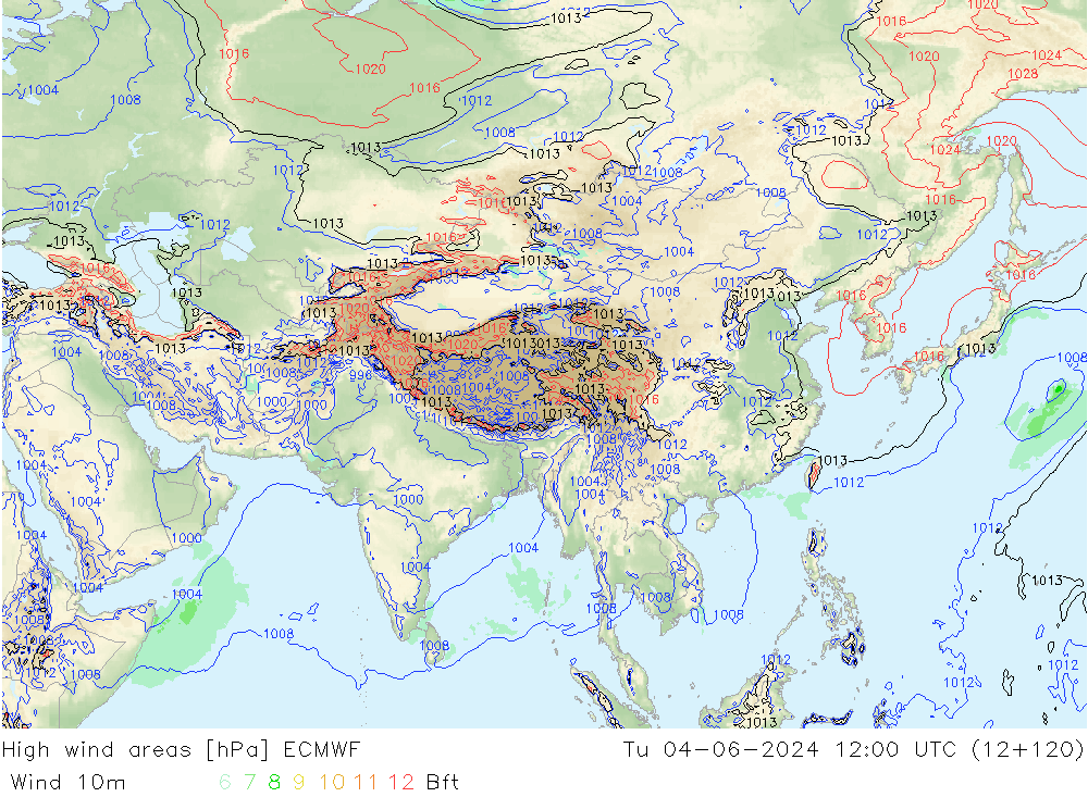 High wind areas ECMWF  04.06.2024 12 UTC