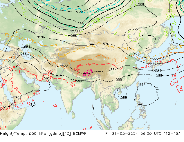 Z500/Rain (+SLP)/Z850 ECMWF пт 31.05.2024 06 UTC