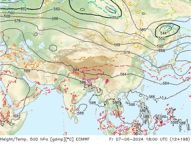 Z500/Yağmur (+YB)/Z850 ECMWF Cu 07.06.2024 18 UTC