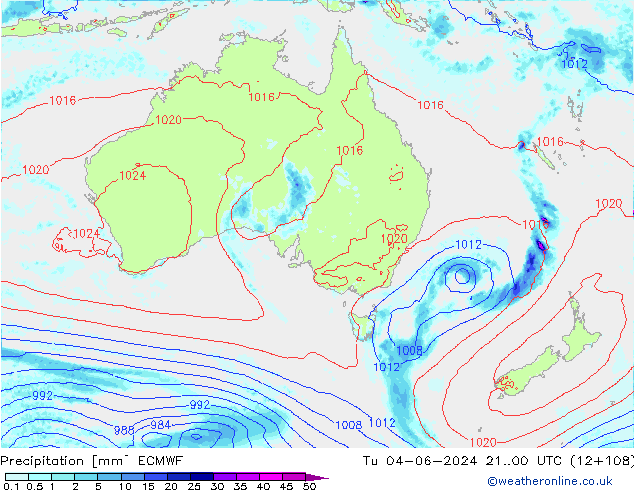 Precipitation ECMWF Tu 04.06.2024 00 UTC