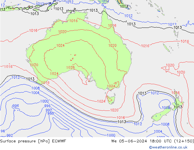 Pressione al suolo ECMWF mer 05.06.2024 18 UTC