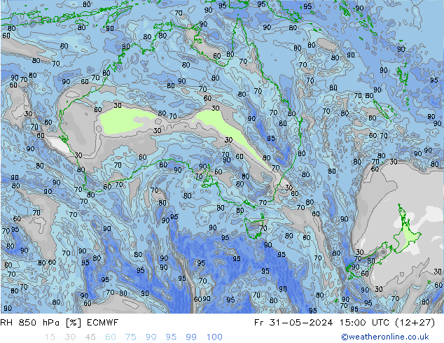 RH 850 hPa ECMWF Sex 31.05.2024 15 UTC