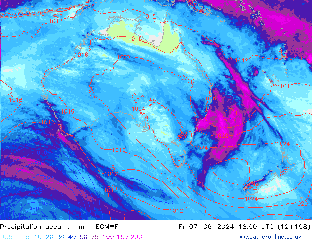 Precipitation accum. ECMWF Sex 07.06.2024 18 UTC