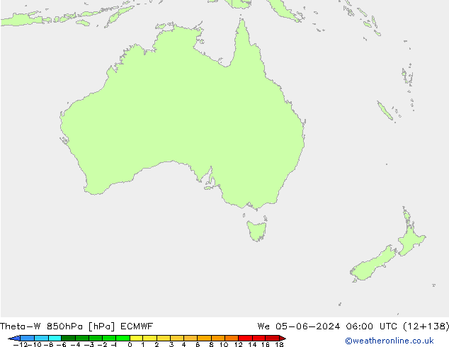 Theta-W 850hPa ECMWF Mi 05.06.2024 06 UTC