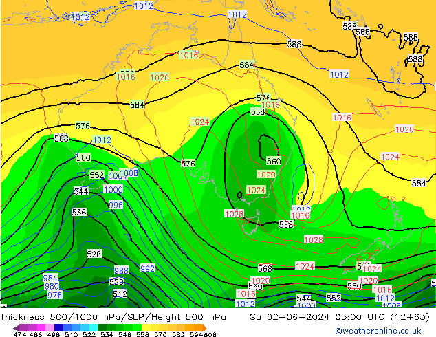 Thck 500-1000hPa ECMWF  02.06.2024 03 UTC