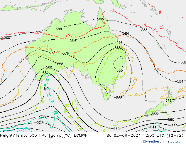 Z500/Rain (+SLP)/Z850 ECMWF Ne 02.06.2024 12 UTC