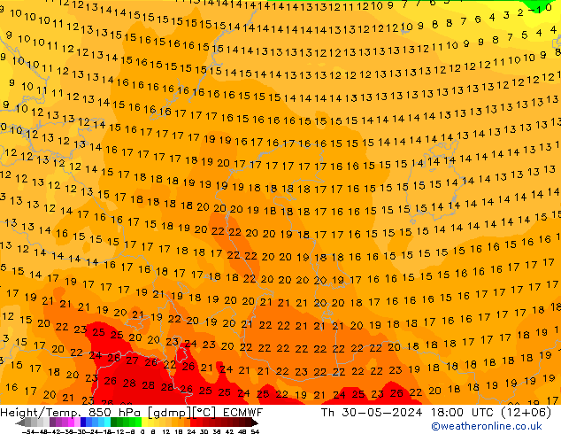 Z500/Yağmur (+YB)/Z850 ECMWF Per 30.05.2024 18 UTC