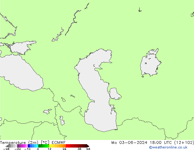 Temperatura (2m) ECMWF Seg 03.06.2024 18 UTC