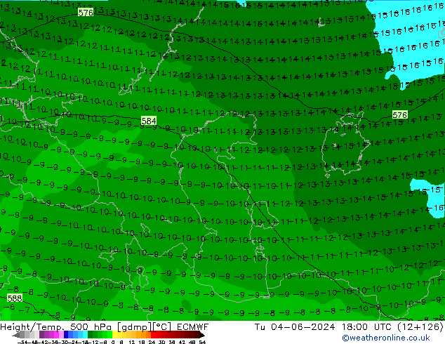 Z500/Rain (+SLP)/Z850 ECMWF Tu 04.06.2024 18 UTC