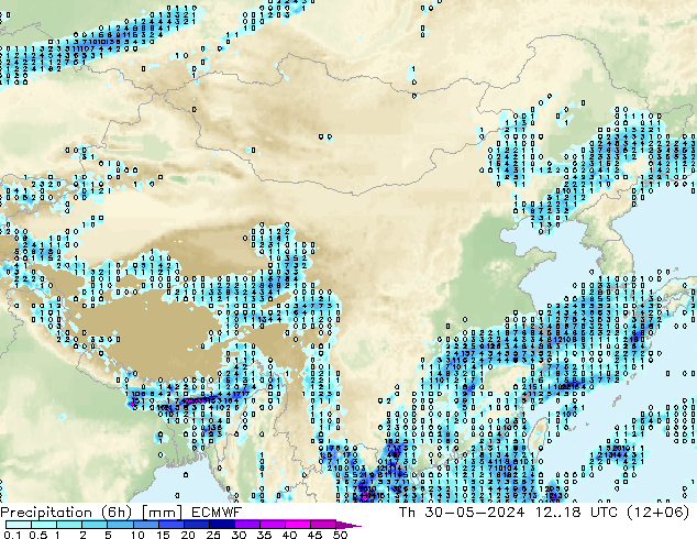 Z500/Rain (+SLP)/Z850 ECMWF 星期四 30.05.2024 18 UTC