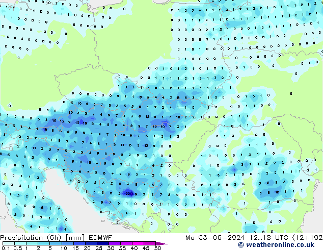 Z500/Yağmur (+YB)/Z850 ECMWF Pzt 03.06.2024 18 UTC