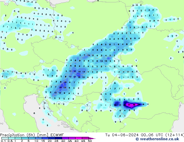 Z500/Rain (+SLP)/Z850 ECMWF Tu 04.06.2024 06 UTC