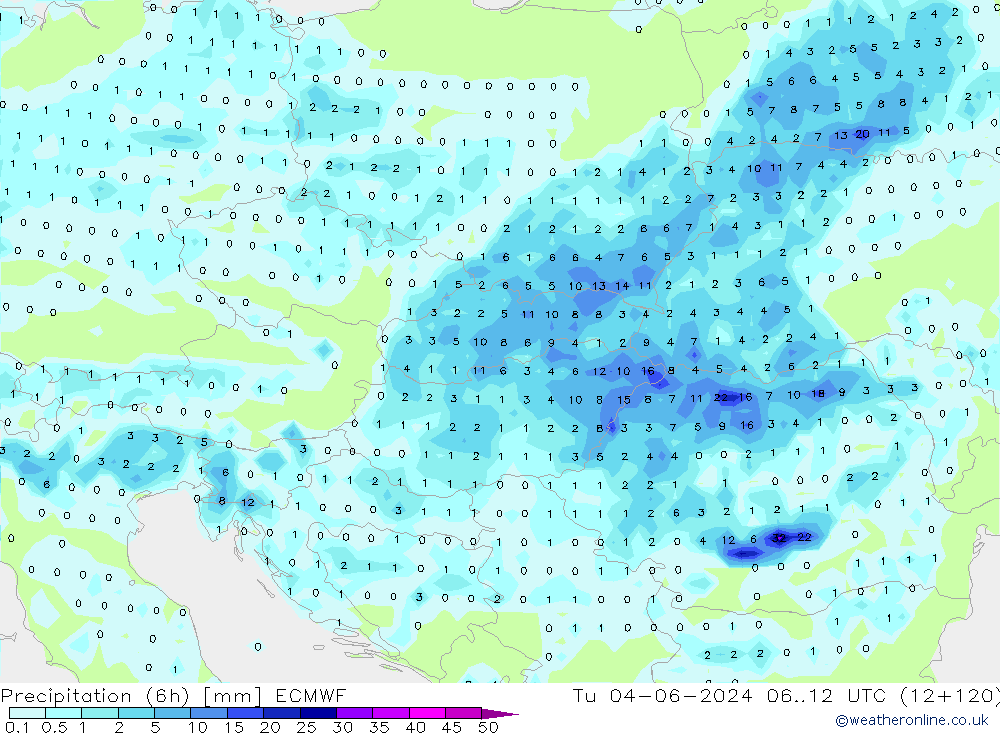 Z500/Rain (+SLP)/Z850 ECMWF Tu 04.06.2024 12 UTC