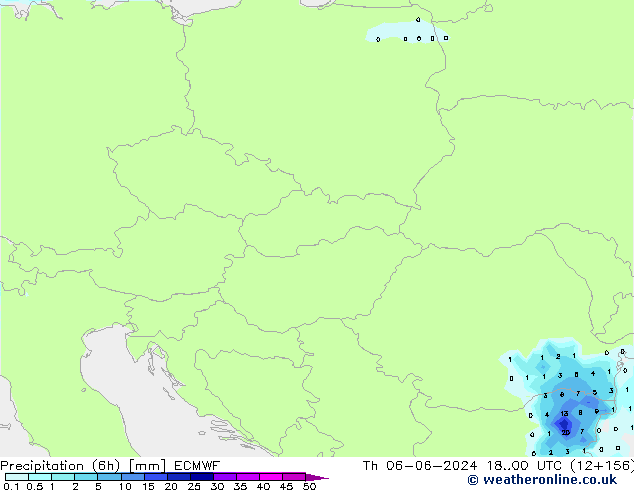 Precipitation (6h) ECMWF Th 06.06.2024 00 UTC