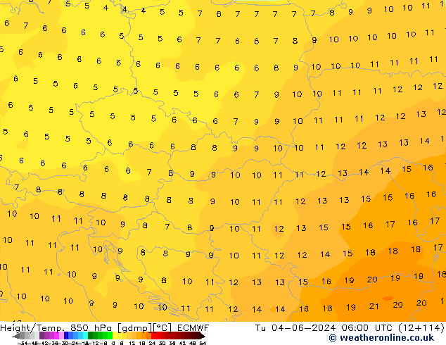 Z500/Rain (+SLP)/Z850 ECMWF Tu 04.06.2024 06 UTC