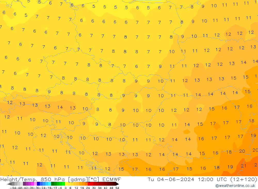 Z500/Rain (+SLP)/Z850 ECMWF Tu 04.06.2024 12 UTC