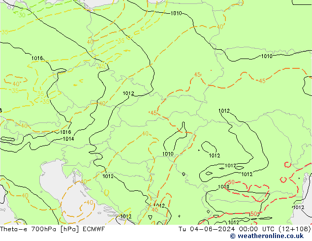Theta-e 700hPa ECMWF mar 04.06.2024 00 UTC