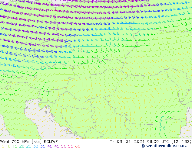 Vent 700 hPa ECMWF jeu 06.06.2024 06 UTC