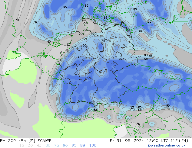 RH 300 hPa ECMWF  31.05.2024 12 UTC