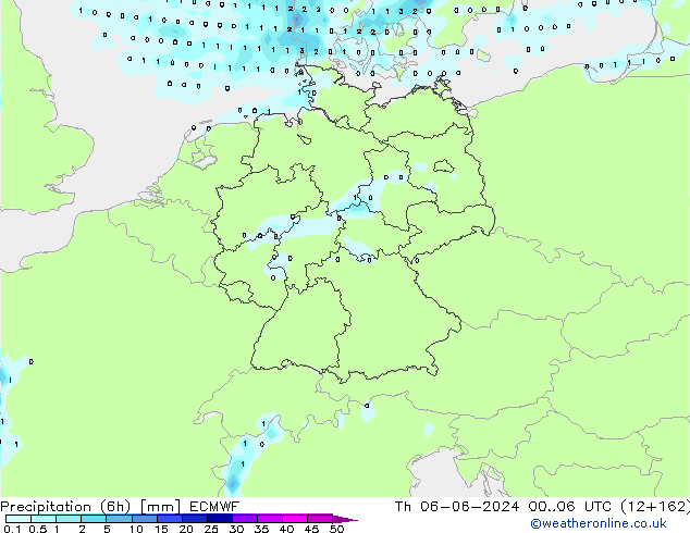 opad (6h) ECMWF czw. 06.06.2024 06 UTC