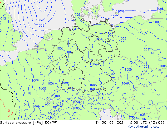 pression de l'air ECMWF jeu 30.05.2024 15 UTC