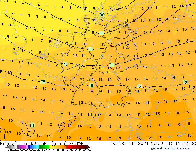 Height/Temp. 925 hPa ECMWF  05.06.2024 00 UTC