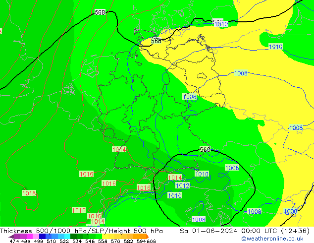 Thck 500-1000hPa ECMWF sab 01.06.2024 00 UTC