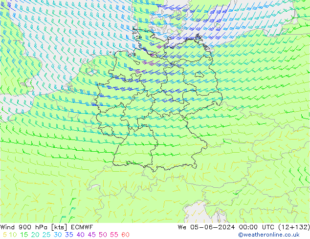 Rüzgar 900 hPa ECMWF Çar 05.06.2024 00 UTC