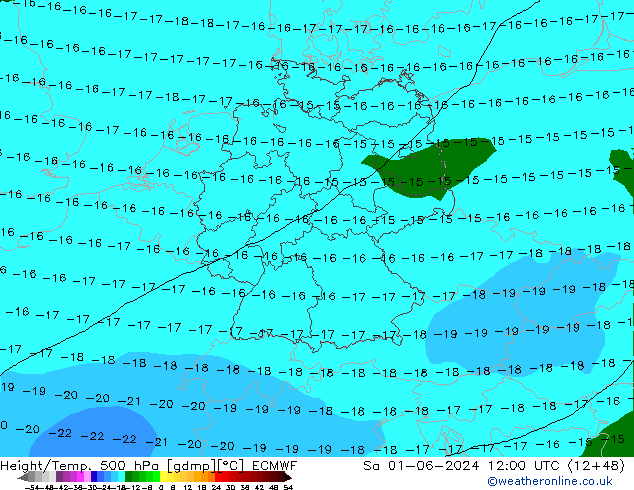 Z500/Rain (+SLP)/Z850 ECMWF Sa 01.06.2024 12 UTC