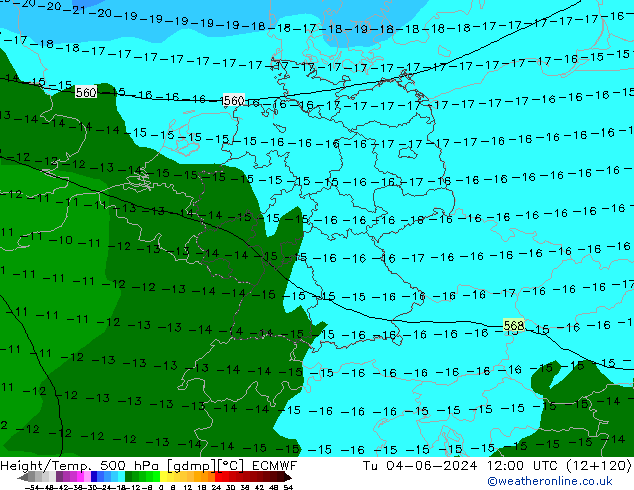 Height/Temp. 500 hPa ECMWF mar 04.06.2024 12 UTC