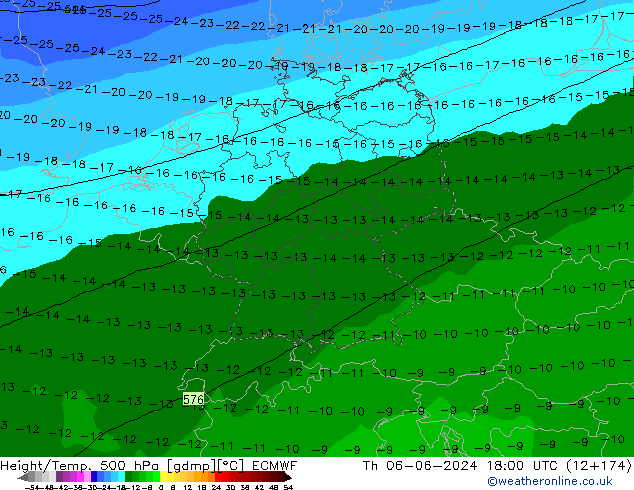 Height/Temp. 500 hPa ECMWF  06.06.2024 18 UTC