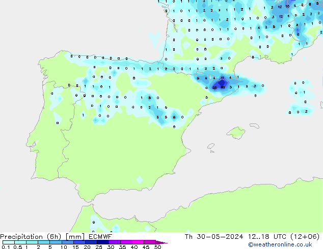 Z500/Rain (+SLP)/Z850 ECMWF Th 30.05.2024 18 UTC