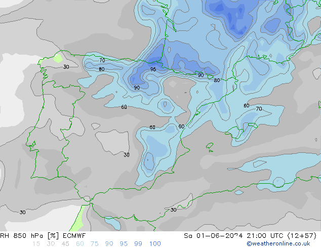 RH 850 hPa ECMWF Sa 01.06.2024 21 UTC