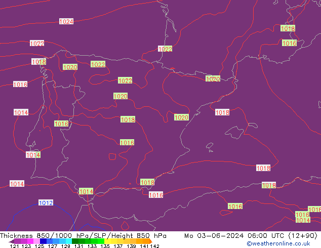 Thck 850-1000 hPa ECMWF Mo 03.06.2024 06 UTC