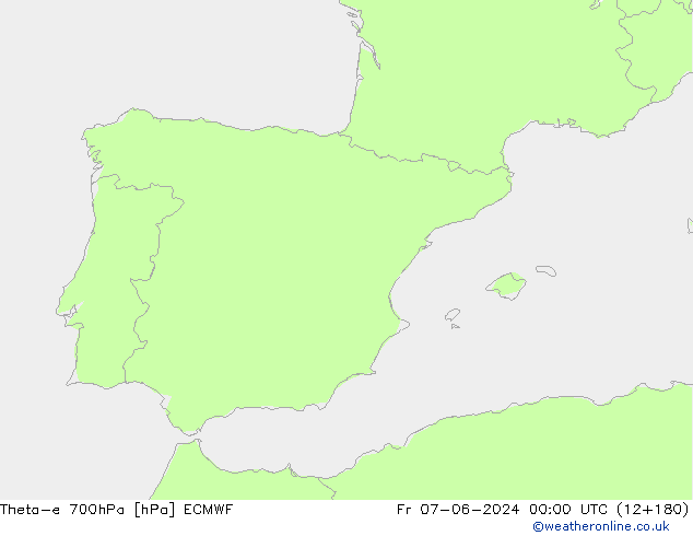 Theta-e 700hPa ECMWF pt. 07.06.2024 00 UTC