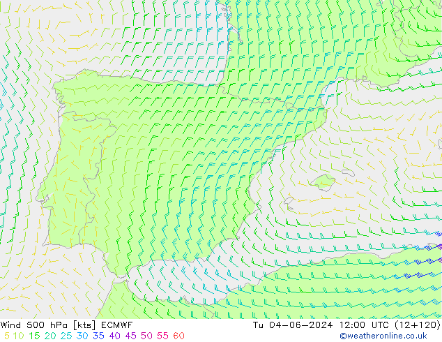 Rüzgar 500 hPa ECMWF Sa 04.06.2024 12 UTC