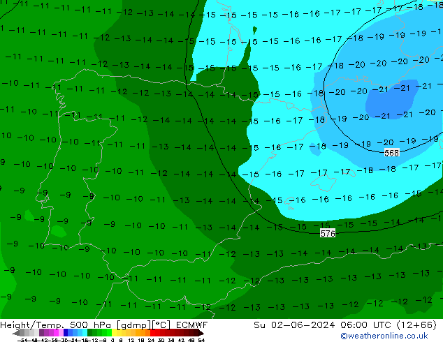 Z500/Rain (+SLP)/Z850 ECMWF dim 02.06.2024 06 UTC