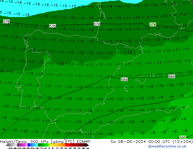 Z500/Rain (+SLP)/Z850 ECMWF Sáb 08.06.2024 00 UTC